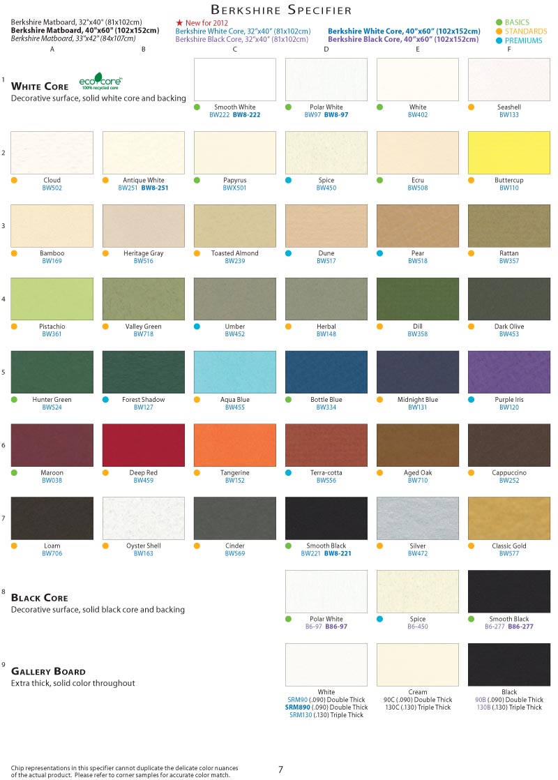 Berkshire Mat Color Specifier Page#9